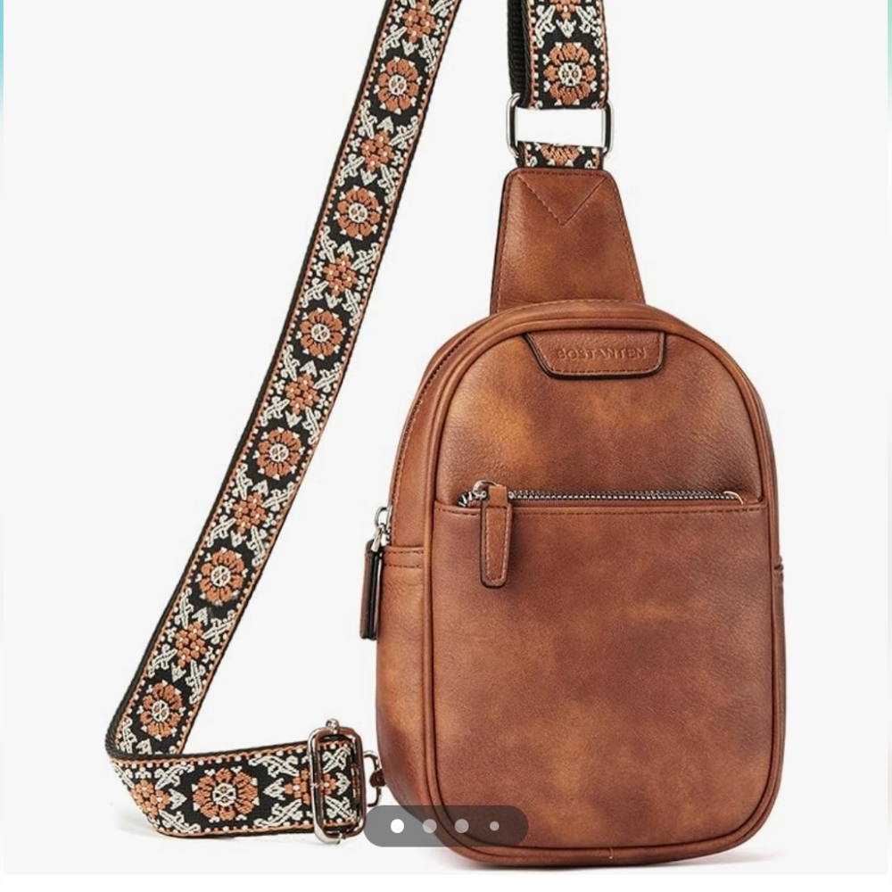 BOSTANTEN Sling Bag for Women Crossbody Purse, Small Leather Crossbody Bags Fann